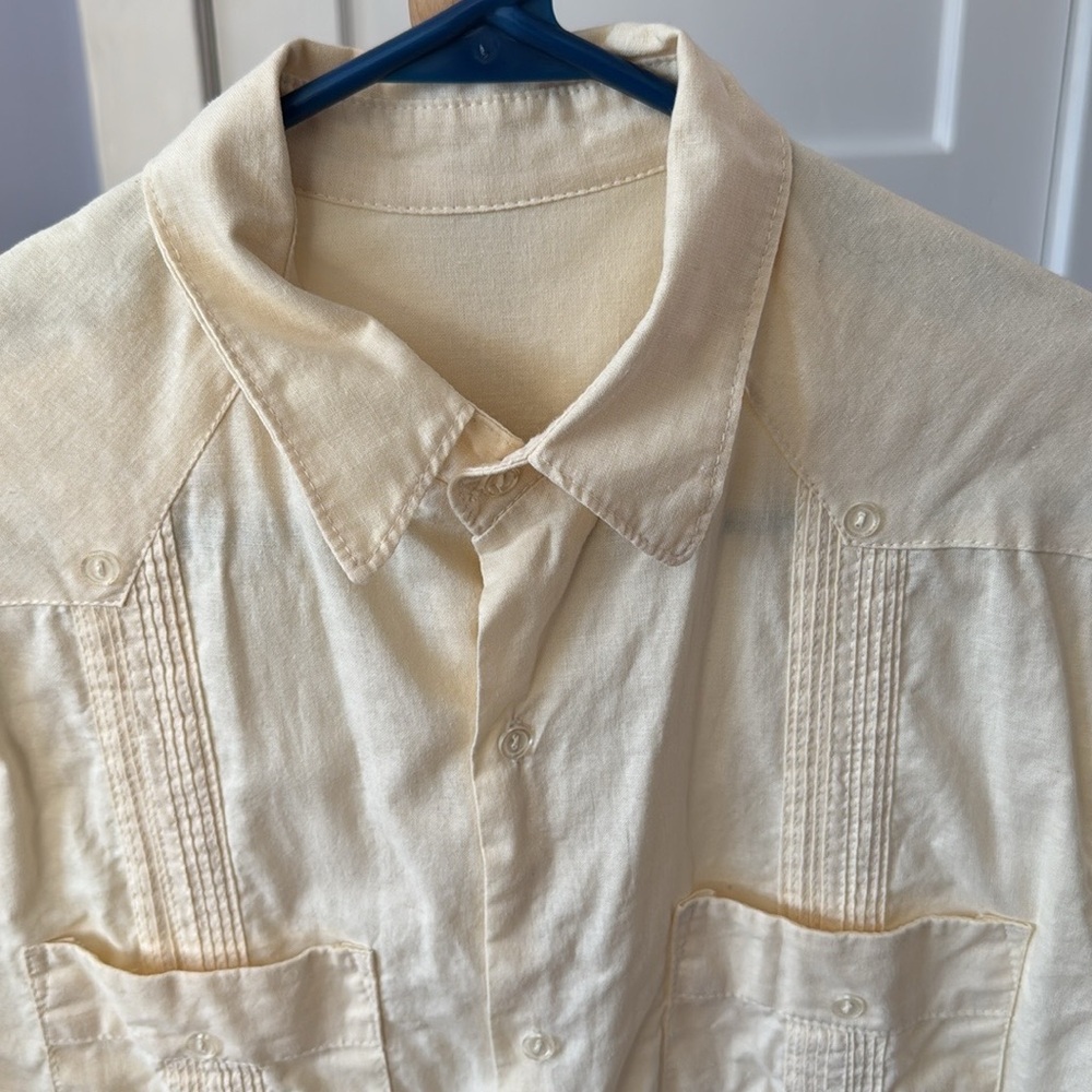Cream Button-Up Unbranded Shirt